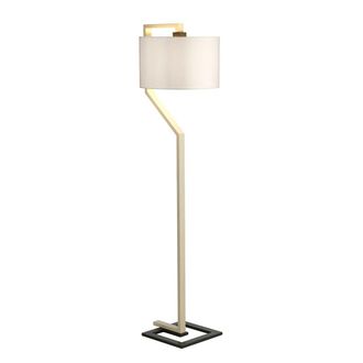 Loops Floor Lamp Light Ivory Shade Cream & Dark Grey Painted Metal Base LED E27 60W