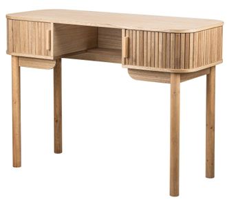 Nordlys Wooden Desk with 2 Doors in Light Brown