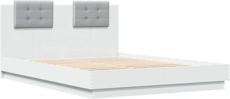 vidaXL Estructura de cama con LED sin colchón blanco 120x200 cm vidaXL