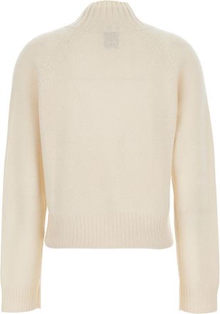 Allude Womens White High Neck Cashmere Jumper Tops Top