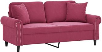 vidaXL Vidaxl - Sof&aacute; De 2 Plazas Con Cojines Terciopelo Rojo Tinto 140 Cm