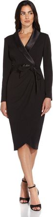Adrianna Papell Knit Crepe Tuxedo Wrap Dress