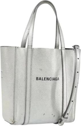 Balenciaga Pre-owned Vintage Tote Bag - Dames - Vintage Shopper - Grijs - ONE Size - Leer - Vintage