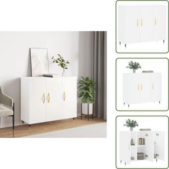 vidaXL The Living Store Credenza Bianca 90x34x80 cm in Legno Multistrato - Credenza moderna