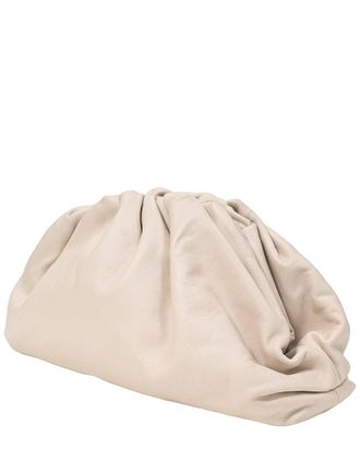 Bottega Veneta White Calf Leather Pouch Bag (Authentic Pre-Loved)