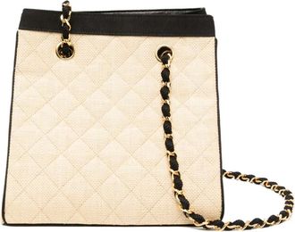 Chanel 1990s Raffia Straw CC Logo Quilted Chain bag - women - Straw - One Size - Neutrals