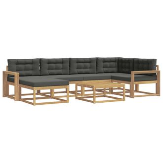 vidaXL Conjunto De Sof&aacute;s De Exterior 7 Pcs Blanco Y Antracita Vidaxl