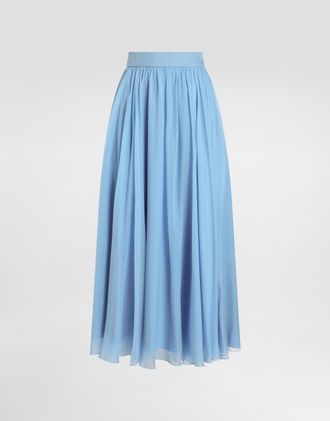 Dolce & Gabbana Chiffon Circle Skirt - Woman Skirts Azure 36