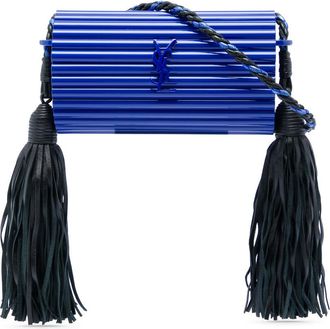 Saint Laurent Pre-owned Saint Laurent Ribbed Acrylic and Lambskin Fringe Monogram Opium Box Bag Ladies PEXLLHS7PLDZH69J