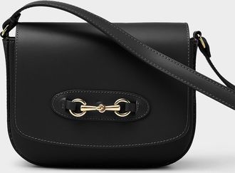 Simons Womens Metal buckle leather saddle bag Exclusive collection from Italy