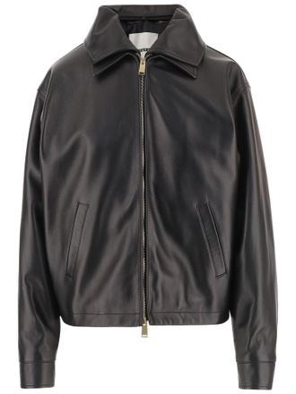 Darkpark Mabel Bomber Jacket with Double Leather Collar
