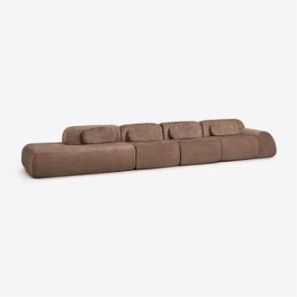 Sklum Sof&aacute; Modular Esquinero De 4 Piezas Con Div&aacute;n Izquierdo En Chenilla Envasado Al Vac&iacute;o Merida Sklum