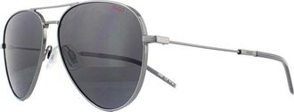 HUGO BOSS Hugo Boss Mens by Aviator Dark Ruthenium Sunglasses - Grey, Size: 59x14x150mm Metal - Size 59x14x150mm