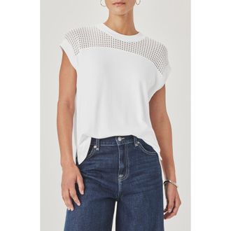 Splendid Jada Pointelle Cap Sleeve T-Shirt in White at Nordstrom, Size X-Small