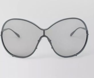 Alaia round metal sunglasses oversized frame temples
