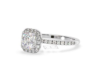 The Diamond Store 2.05ct Beatrice Lab Diamond Halo Engagement Ring in Platinum F/VS1