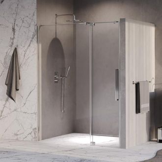 Marcel Breuer Stellar Nisdeur - 2-delig - 140x200cm - draaideur - glascoating - omkeerbaar - helder glas - Chroom