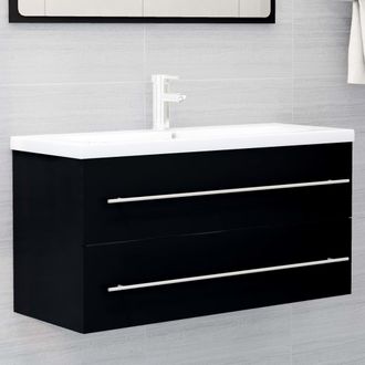 vidaXL Mueble Con Lavabo Aglomerado Negro Vidaxl