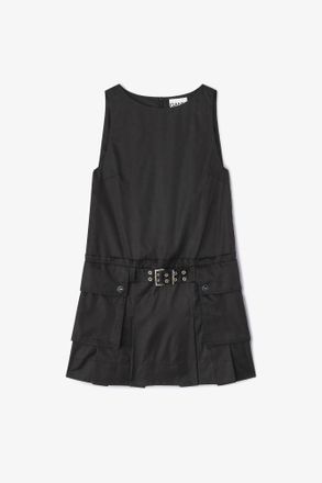 Ganni Duchesse Nylon Mini Dress - Size 10/12 Black