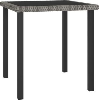vidaXL Mesa de comedor para jardín ratán sintético gris 70x70x73 cm Vidaxl