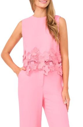 Ted Baker Issa Lace Trim Shell Top in Pink Drink at Nordstrom, Size X-Small