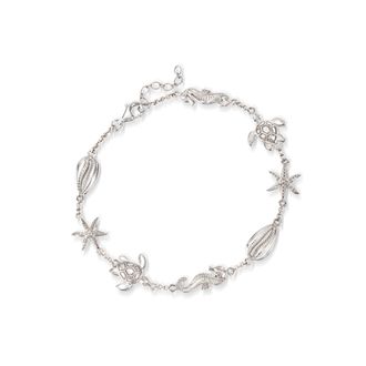 Ross-Simons Sterling Silver Sealife Anklet