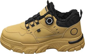 Generic Comfort Shoes Plus Velvet Work Shoes Trendy Thick Sole Casual Sports Shoe With All Warm Cotton Lining, Durable Slip-On Footwear For Running, Outdoor C