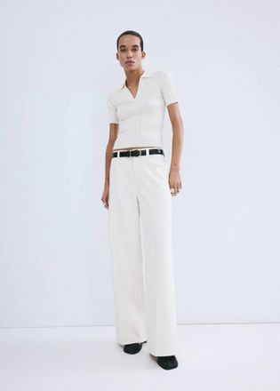 Mango Pullover maglia collo a V grezzo - Donna - XS - MANGO