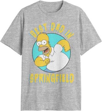 The Simpsons Mens The Simpsons Homer Best Dad In Springfield T Shirt in Sport Grey at Nordstrom, Size Xxx-Large