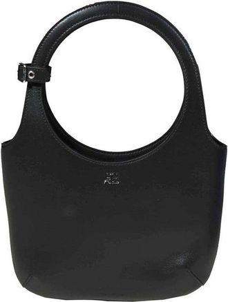Courrèges Holy Handbag In Black Leather