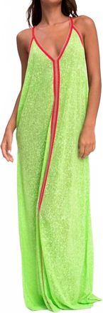 Pitusa Standard Inca Sundress In Lime/red