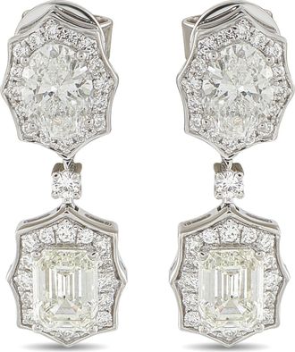 Luxury Bazaar 18K White Gold 3.91ct Diamond Earrings AER-19788