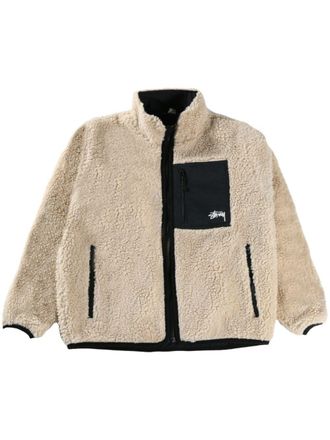 St&uuml;ssy reversible fleece jacket - Toni neutri
