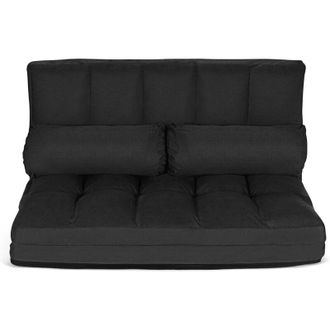 Costway Costway - Sof&aacute; De Suelo Regulable, Sof&aacute; Cama Plegable En 6 Posiciones Y Revestimiento Removible, Duradero Y Estable En Ante Con 2 Cojines, Para Dormit