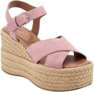 Marc Fisher Pasion Espadrille Ankle Strap Platform Wedge Sandal in Medium Pink at Nordstrom, Size 7.5