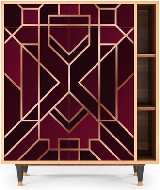 StoryZ Aparador burdeos 2 cajones y 2 puertas L 94 cm