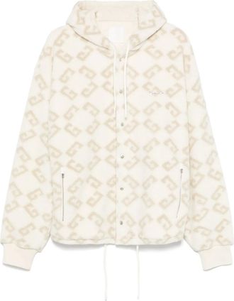 Givenchy Felpa in shearling sintetico con cappuccio - Bianco