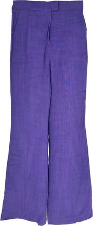 Galvan London Flared Trousers in Purple Viscose