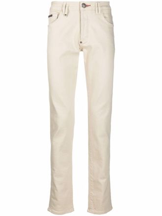 Philipp Plein Jeans slim con placca logo - Toni neutri