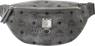 MCM Mcm Gray Coated Canvas Sling Bag (Pre-Owned)