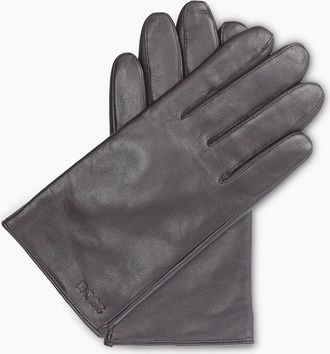 HUGO BOSS Mens Gioli Leather Gloves - Brown - Size: 9.5