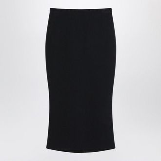 Givenchy Womens Black Midi Skirt With Pleats On The Back viscose - Size EU 36 (Womens)