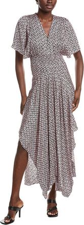 Maje Flutter Satin Maxi Dress