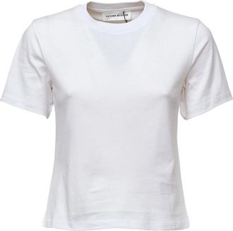 Victoria Beckham Jamie T-shirt - Dames - T-shirts - Wit - S - Katoen - Tops