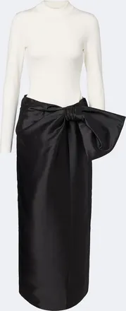 SIMKHAI Coralyne bow-detail knitted satin gown