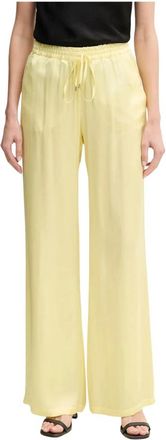 Ermanno Scervino Dames, Broeken, Geel, Maat: M Satijn