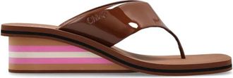 Chlo&eacute; Wedge Hak Slippers Zwemmen Koel - Dames - Sleehakken - Bruin - 36 EU - Leer - Schoenen