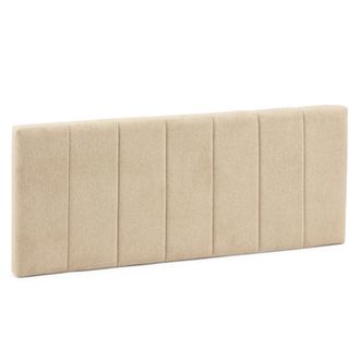 Marckonfort Cabecero Tapizado Malmo 140x60 Cm Color Beige. Para Cama 135. Acolchado Con Espuma. Bordado Vertical. 8 Cm De Grosor. Incluye Herrajes Para Colgar