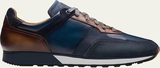 Magnanni Mens Arco Leather Runner Sneakers
