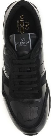 Valentino Garavani Mens Sneakers Rockrunner Camouflage Black Upper Polyester Trainers
